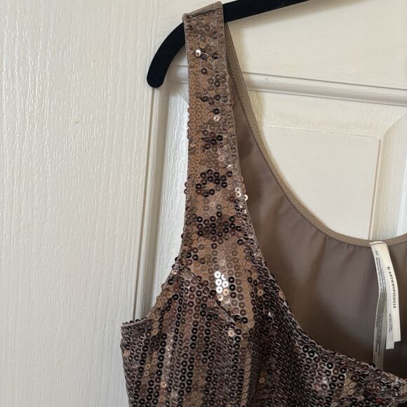 NWT Anthropologie Sequin Keyhole Top Sleeveless Cropped Size Large Festival Rave - Picture 6 of 14